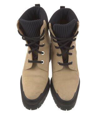 Hermes Beige and Black Women's Combat Boots